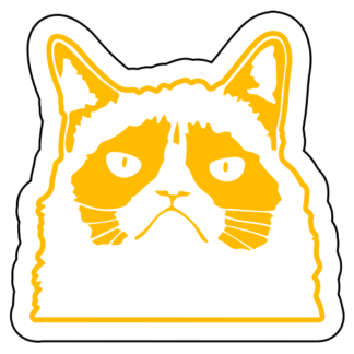 Grumpy Cat Sticker (Yellow)